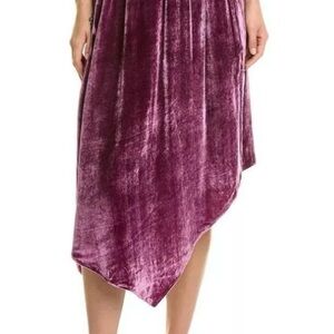 New with tags!  Alice + Olivia Size 8 Velvet Asymmetrical Skirt - boysenberry